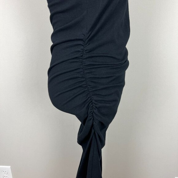 Michael Stars Racerback Midi Dress Womens Medium Black Shirred Bodycon 9579 M - Picture 6 of 14
